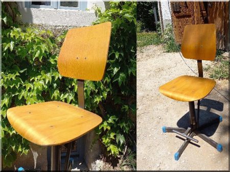 Swivel, height-adjustable workshop chair