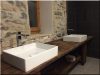 Bathroom counter in antique oak wood