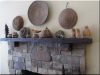 Shelf made of antique wooden beams