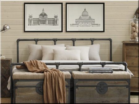 Industrial style bed frame