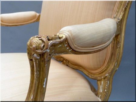 French baroque chair with armrests