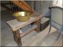 Washbasin made of antique planks
