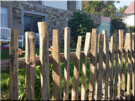 Antic fence from aged wood