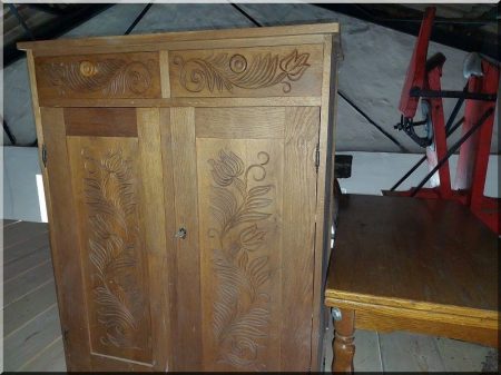Oak carved cabinets