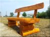 Rustic log furniture from locust with back-rest