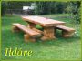 Rustic garden furniture from pine