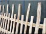 Halved acacia fence element 6 - 8 cm