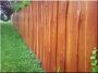 Thick acacia plank fence with edges