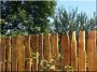 Vastag akác deszka kerítés, szélezetlen deszkákból