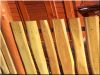 Elément de clôture d-acacia avec du bord, fin, 25 mm