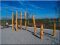 Debarked and sanded acacia pole, 2,5 metres long