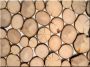 Sliced wood wall covering