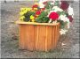Rustic acacia flower box, 40 x 40 x 40 cm