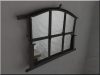 Mirror in machine wrought iron frame