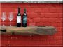 Shelf made of antique wooden beams