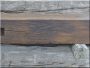 Shelf made of antique wooden beams
