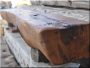 Shelf made of antique wooden beams