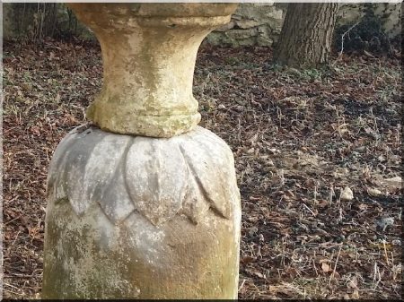 Carved granite column