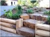 Debarked acacia log for retaining walls